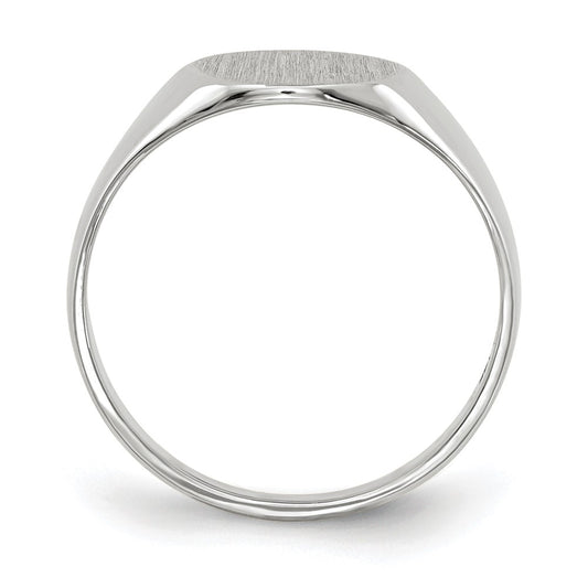 Gold Polished Circle Closed Back Signet Ring — 9x9 mm
