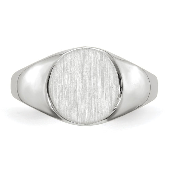 Gold Polished Circle Closed Back Signet Ring — 9x9 mm