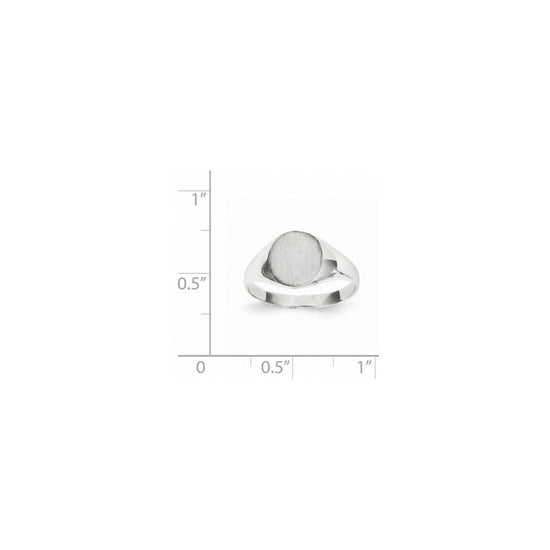 Gold Polished Circle Closed Back Signet Ring — 9x9 mm