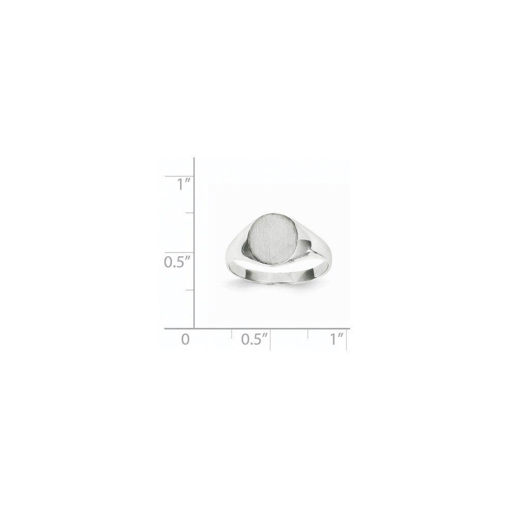 Gold Polished Circle Closed Back Signet Ring — 9x9 mm