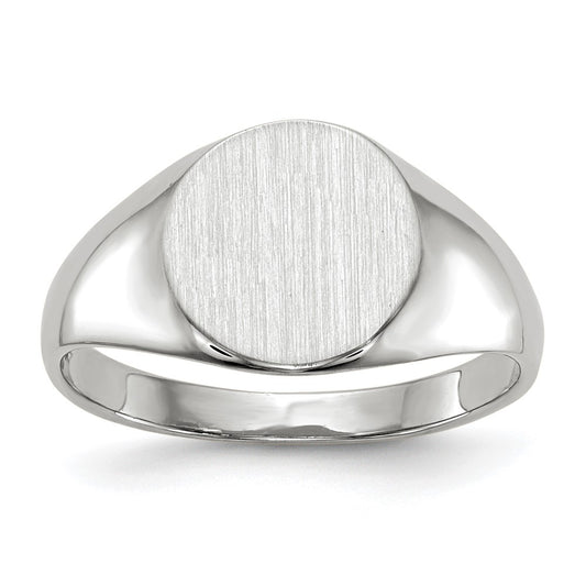 Gold Polished Circle Closed Back Signet Ring — 9x9 mm