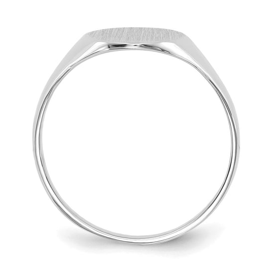 Gold Polished Circle Closed Back Signet Ring — 10x9 mm