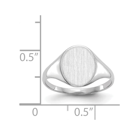Gold Polished Circle Closed Back Signet Ring — 10x9 mm