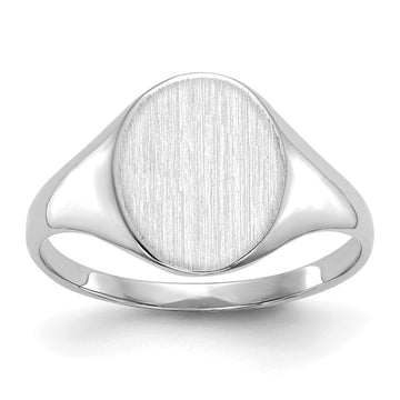 Gold Polished Circle Closed Back Signet Ring — 10x9 mm
