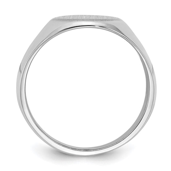 Gold Polished Circle Closed Back Signet Ring — 15x11.5 mm