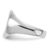 Gold Polished Circle Closed Back Signet Ring — 15x11.5 mm