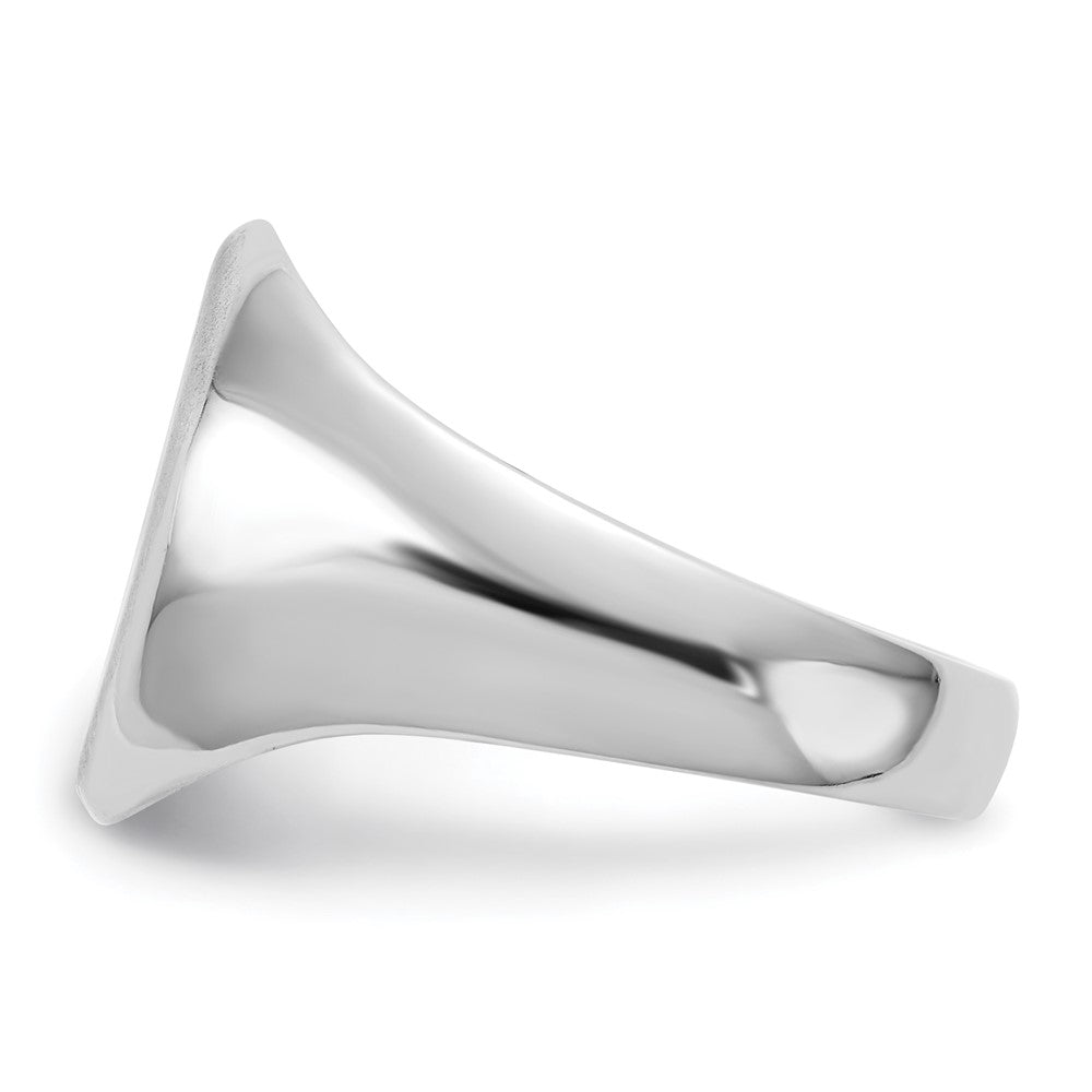 Gold Polished Circle Closed Back Signet Ring — 15x11.5 mm