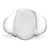 Gold Polished Circle Closed Back Signet Ring — 15x11.5 mm