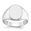 Gold Polished Circle Closed Back Signet Ring — 15x11.5 mm