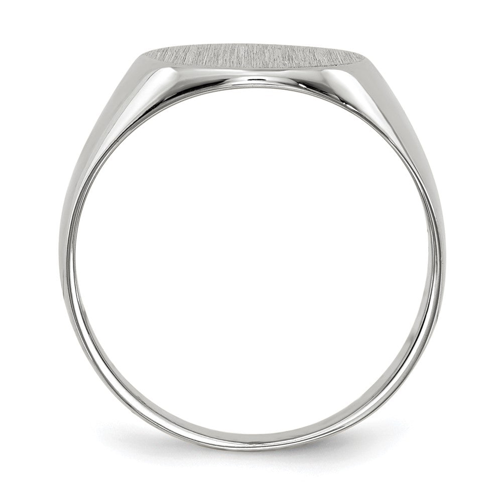 Gold Polished Circle Closed Back Signet Ring — 10.5x10.5 mm