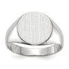 Gold Polished Circle Closed Back Signet Ring — 10.5x10.5 mm