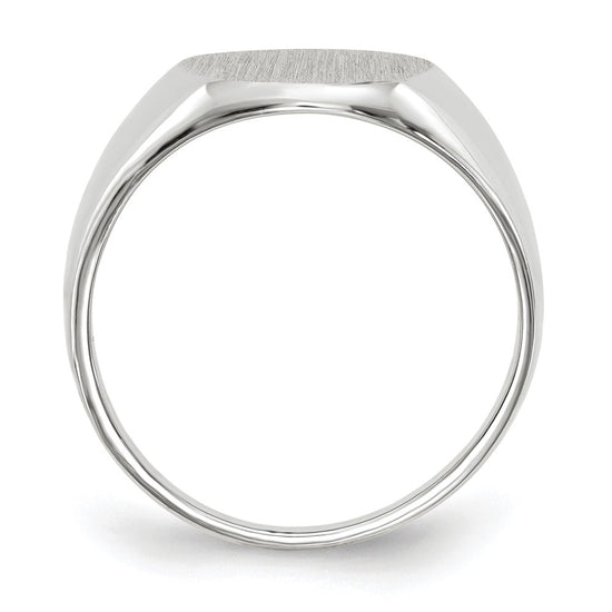 Gold Polished Circle Closed Back Signet Ring — 11.5x10 mm
