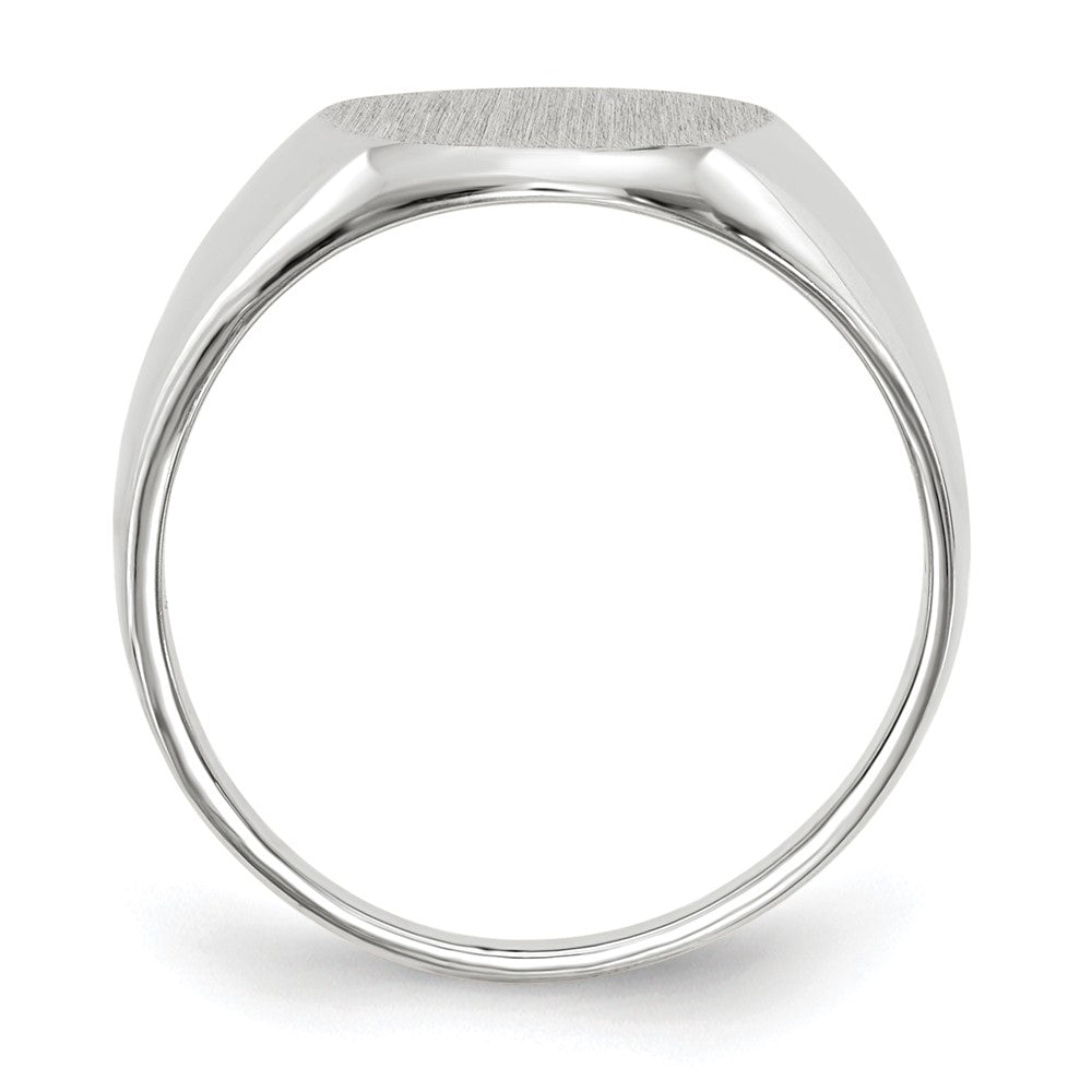 Gold Polished Circle Closed Back Signet Ring — 11.5x10 mm