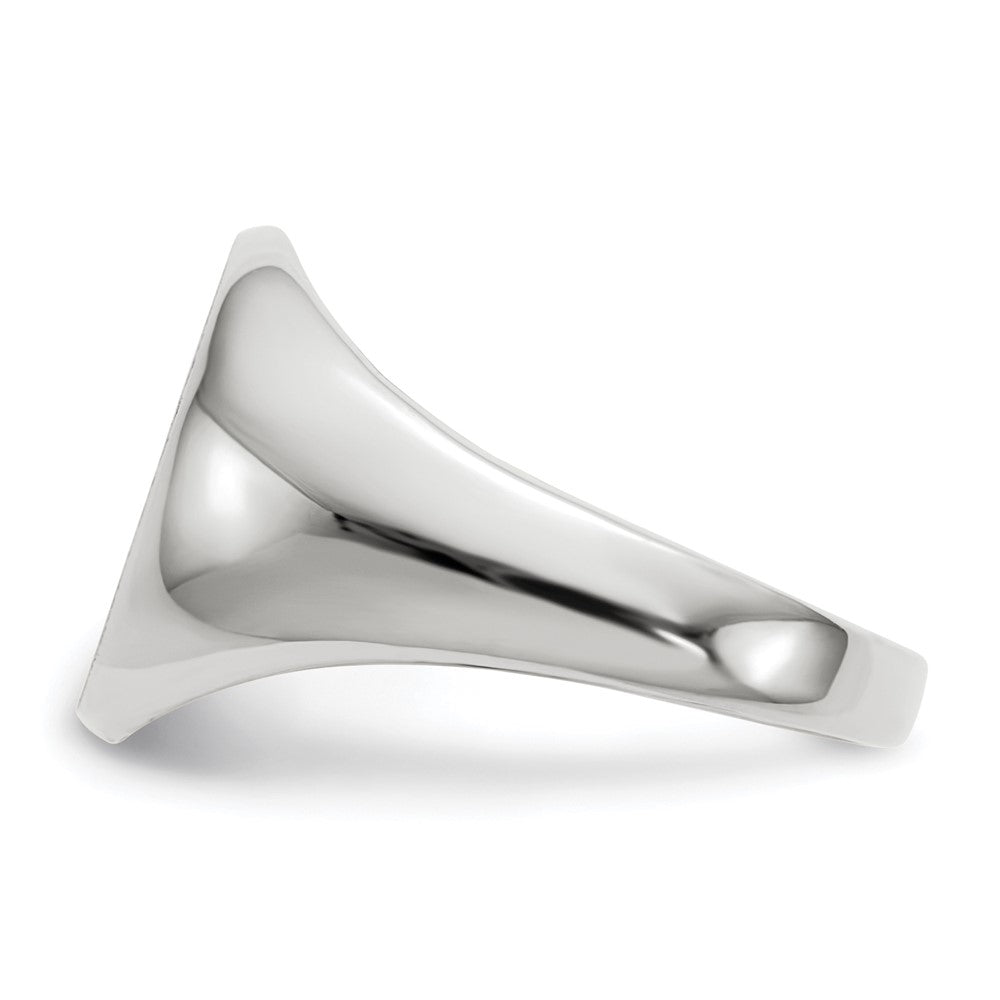 Gold Polished Circle Closed Back Signet Ring — 11.5x10 mm