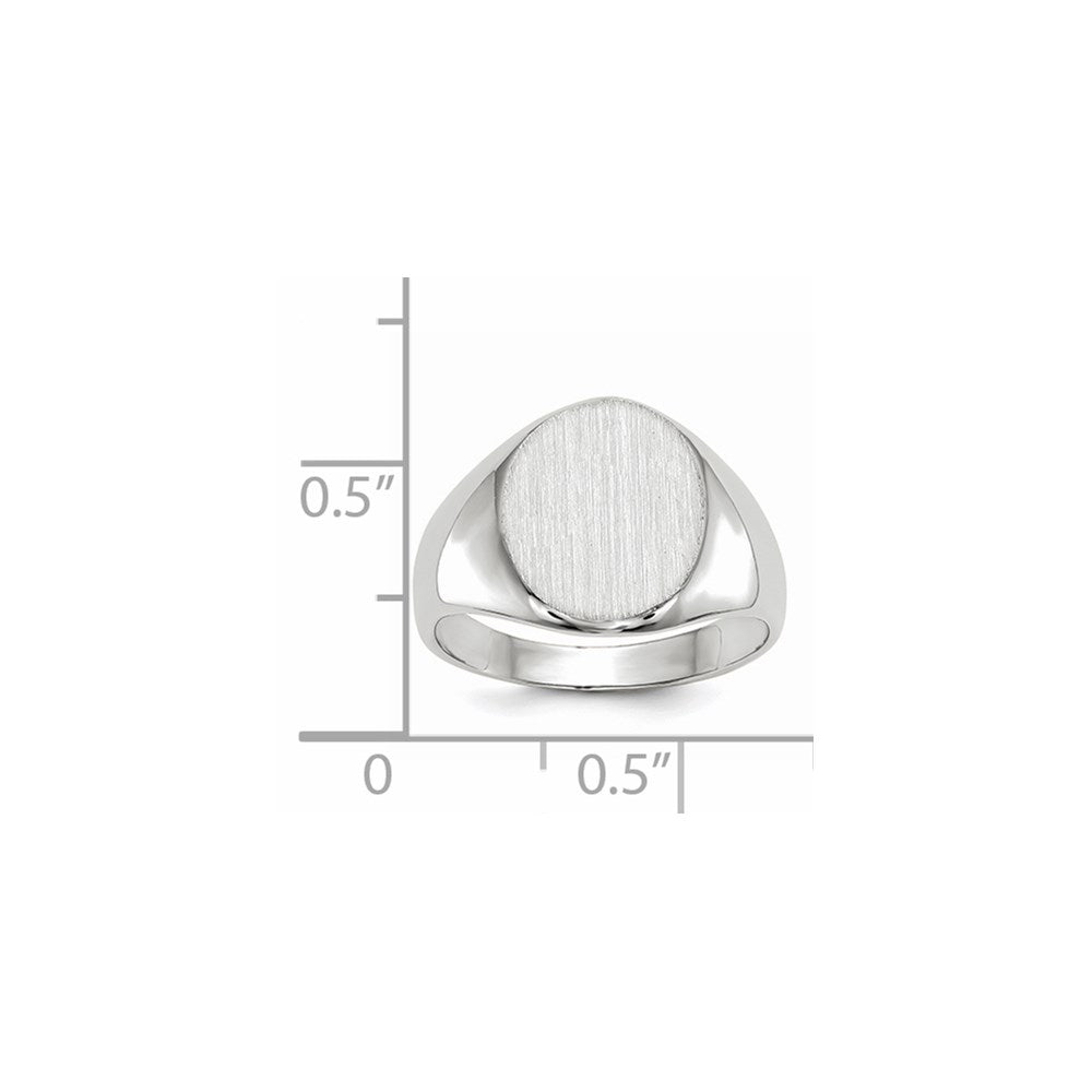 Gold Polished Circle Closed Back Signet Ring — 11.5x10 mm