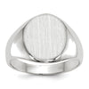 Gold Polished Circle Closed Back Signet Ring — 11.5x10 mm