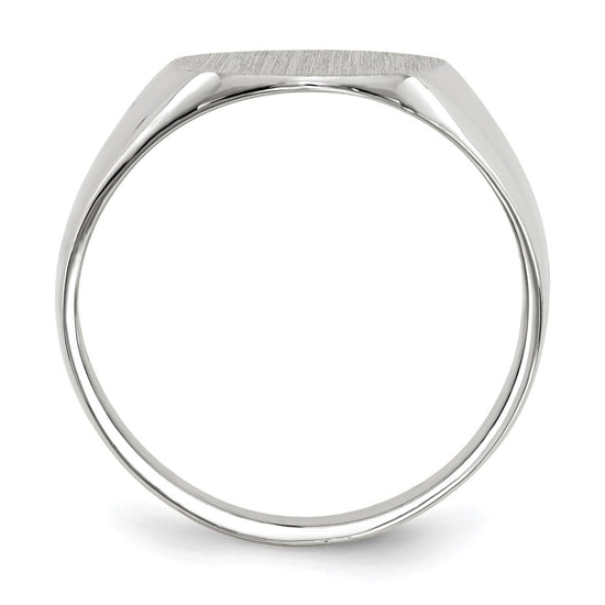 Gold Polished Circle Closed Back Signet Ring — 12.5x12 mm