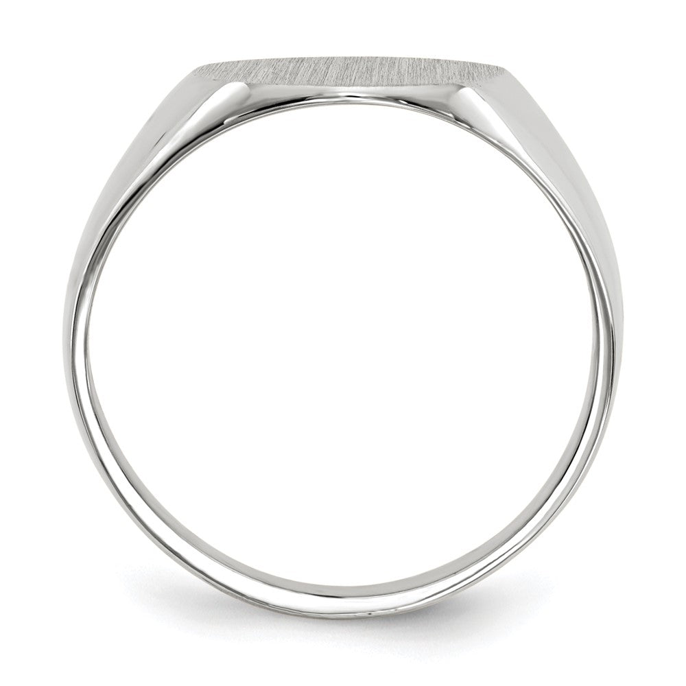 Gold Polished Circle Closed Back Signet Ring — 12.5x12 mm