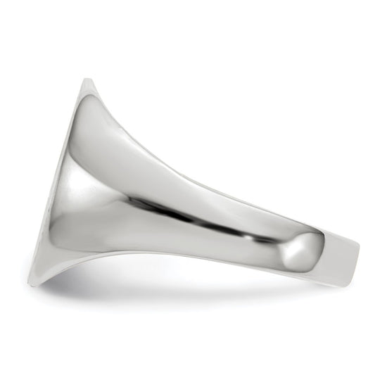 Gold Polished Circle Closed Back Signet Ring — 12.5x12 mm