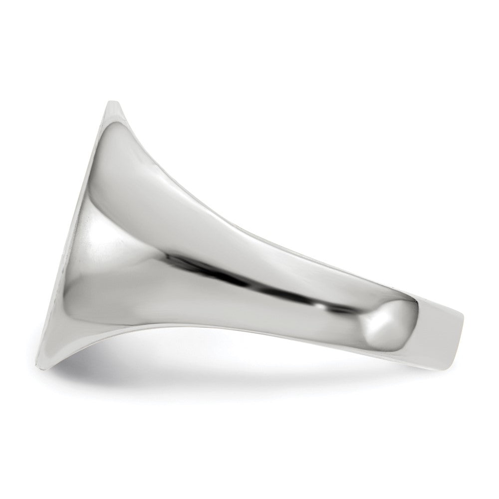 Gold Polished Circle Closed Back Signet Ring — 12.5x12 mm