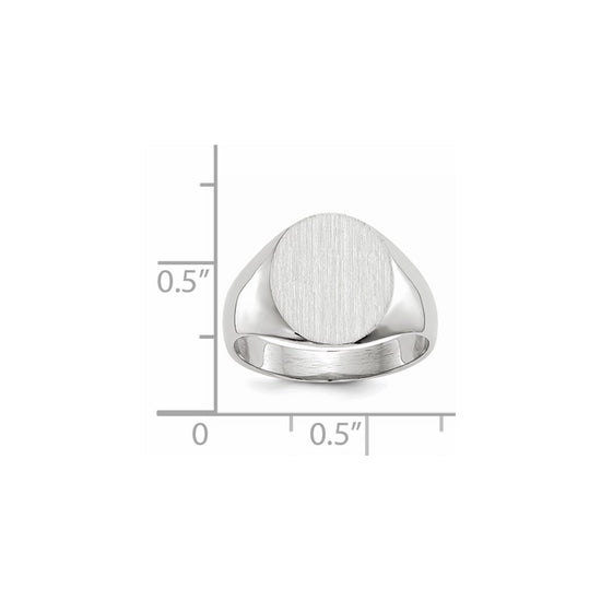 Gold Polished Circle Closed Back Signet Ring — 12.5x12 mm