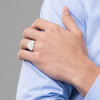 Gold Polished Circle Closed Back Signet Ring — 13.5x12.5 mm