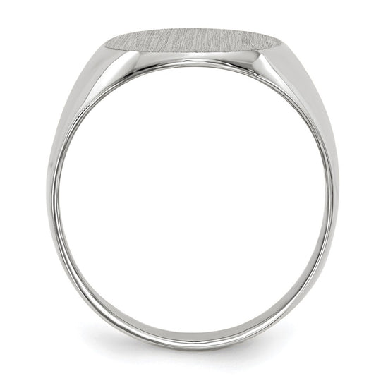 Gold Polished Circle Closed Back Signet Ring — 13.5x12.5 mm