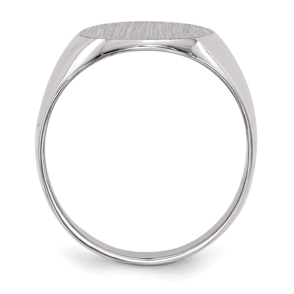 Gold Polished Circle Closed Back Signet Ring — 13.5x12.5 mm