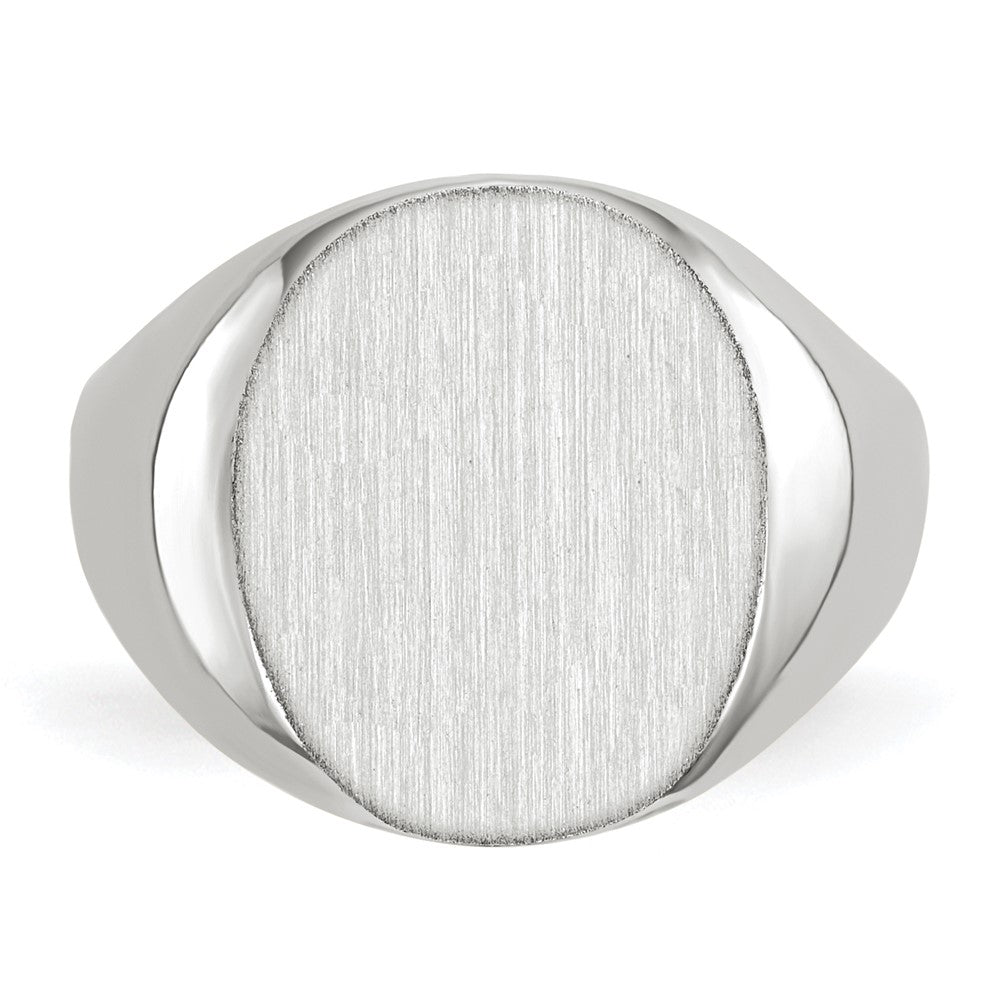 Gold Polished Circle Closed Back Signet Ring — 13.5x12.5 mm