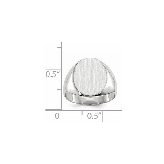Gold Polished Circle Closed Back Signet Ring — 13.5x12.5 mm