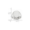 Gold Polished Circle Closed Back Signet Ring — 13.5x12.5 mm