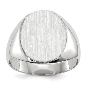 Gold Polished Circle Closed Back Signet Ring — 13.5x12.5 mm