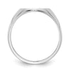 Gold Polished Circle Closed Back Signet Ring — 15x12.5 mm