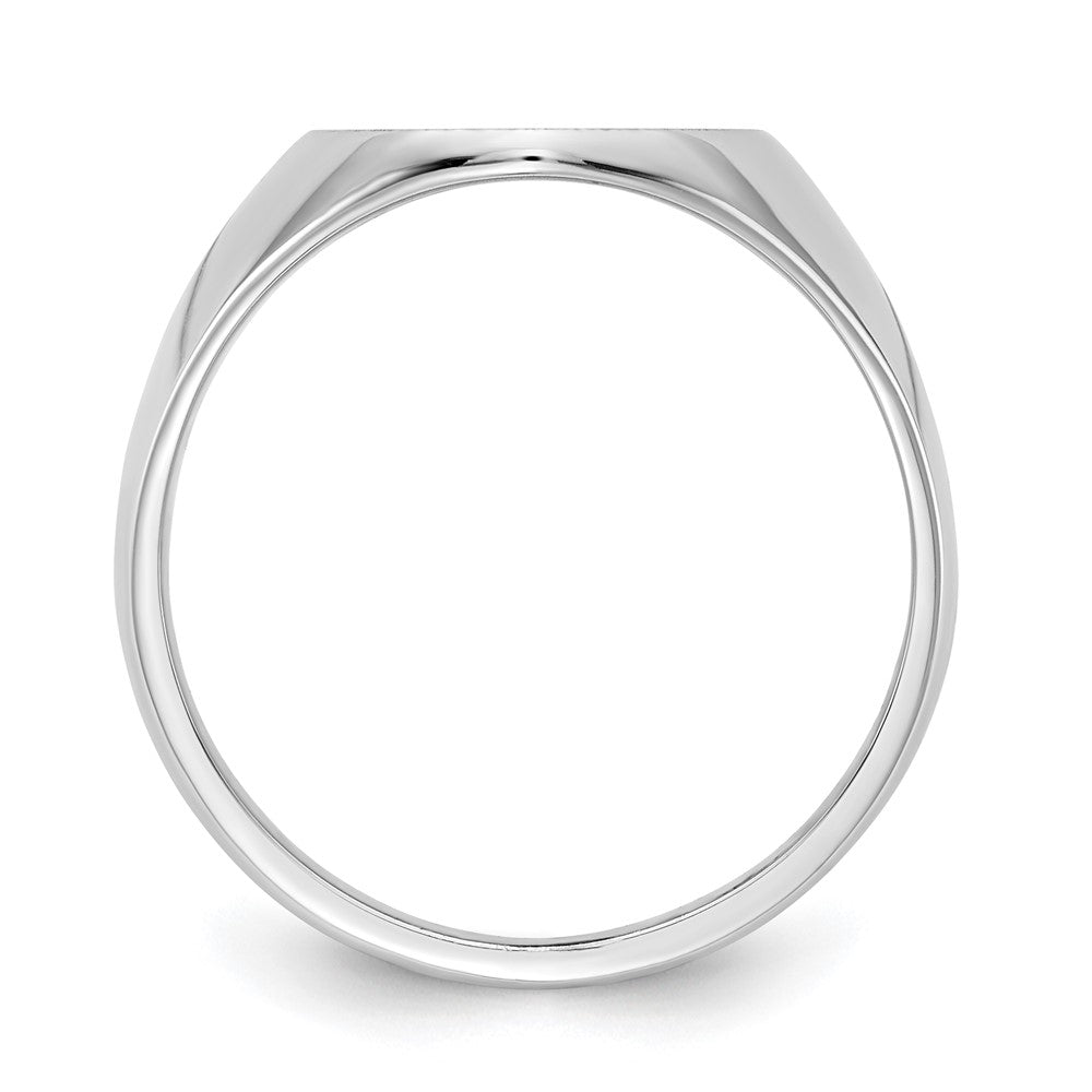 Gold Polished Circle Closed Back Signet Ring — 15x12.5 mm
