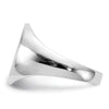 Gold Polished Circle Closed Back Signet Ring — 15x12.5 mm