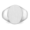 Gold Polished Circle Closed Back Signet Ring — 15x12.5 mm