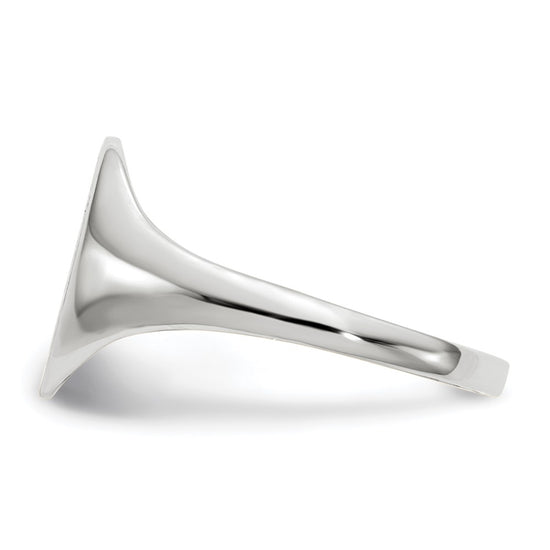 Gold Polished Circle Open Back Signet Ring — 14k White Gold