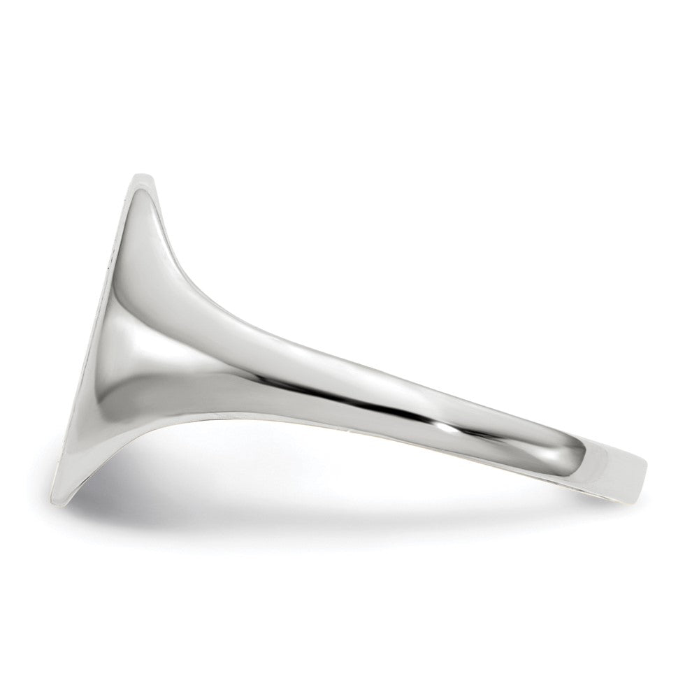 Gold Polished Circle Open Back Signet Ring — 14k White Gold