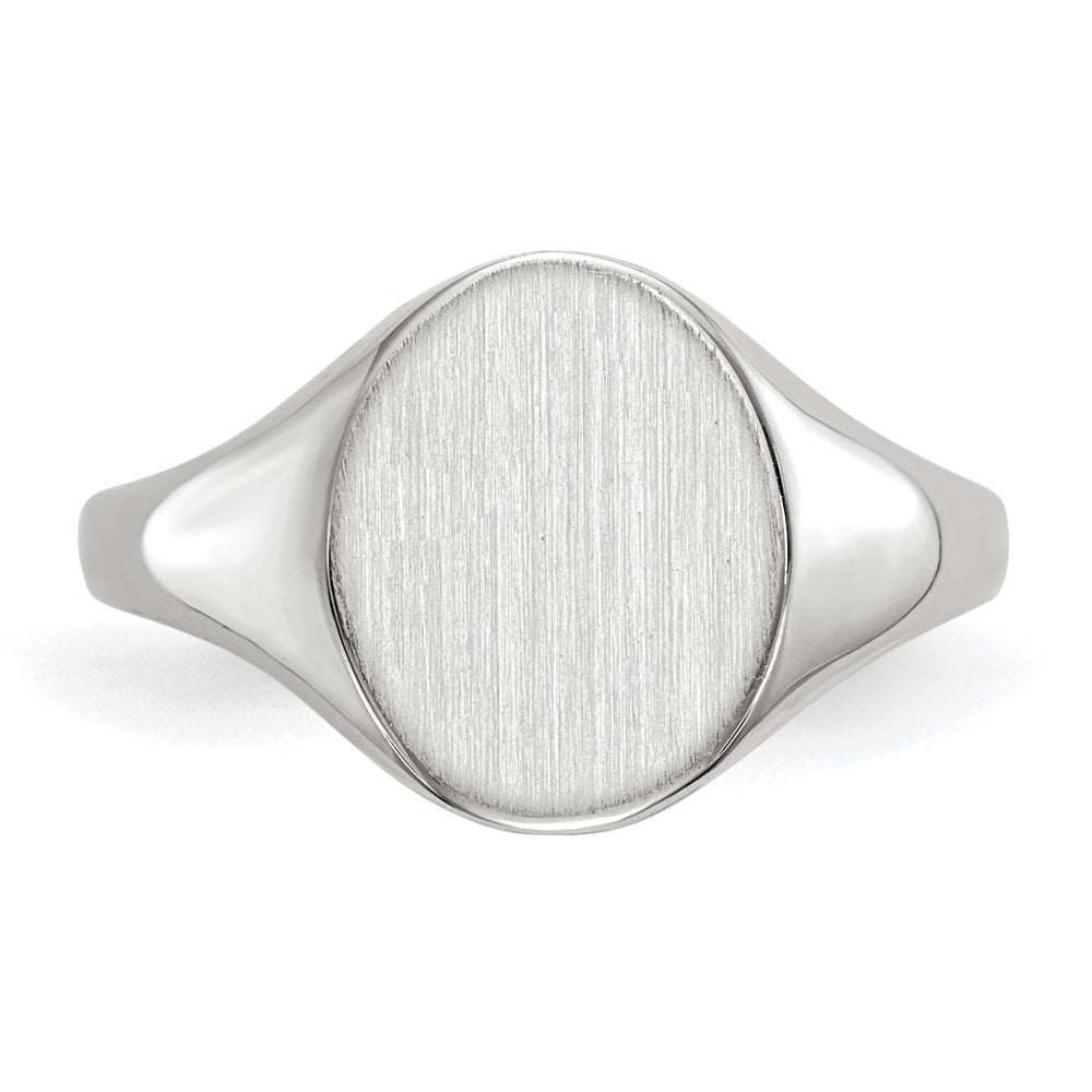 Gold Polished Circle Open Back Signet Ring — 10k White Gold