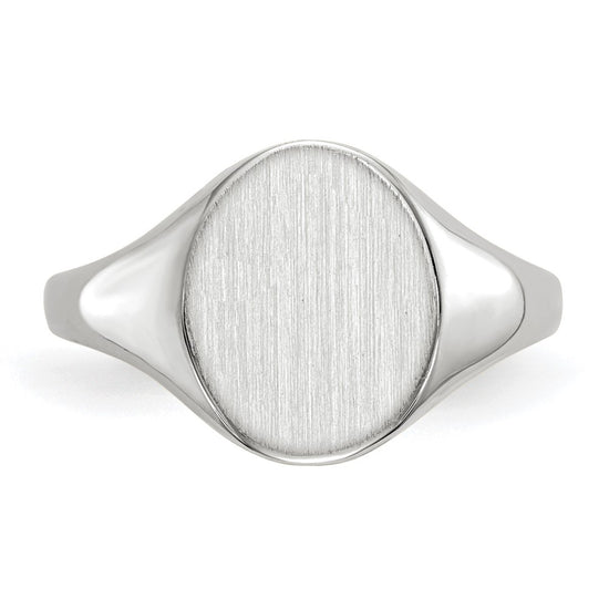 Gold Polished Circle Open Back Signet Ring — 14k White Gold