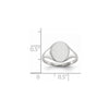 Gold Polished Circle Open Back Signet Ring — 14k White Gold