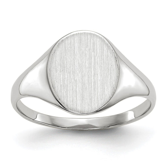 Gold Polished Circle Open Back Signet Ring — 10k White Gold