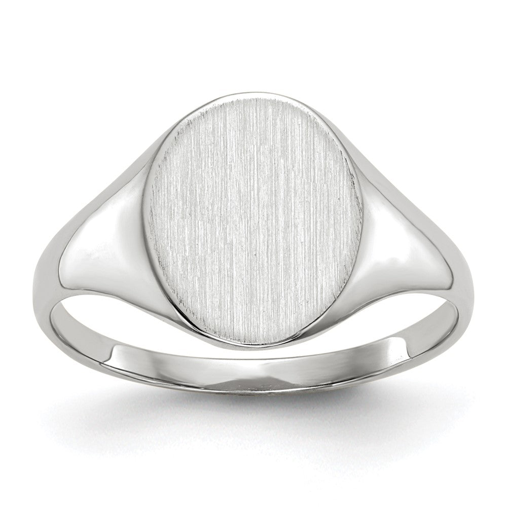 Gold Polished Circle Open Back Signet Ring — 10k White Gold