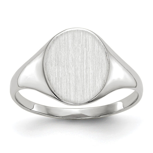 Gold Polished Circle Open Back Signet Ring — 10k White Gold