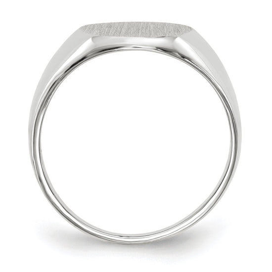 Gold Polished Circle Open Back Signet Ring — 14k White Gold