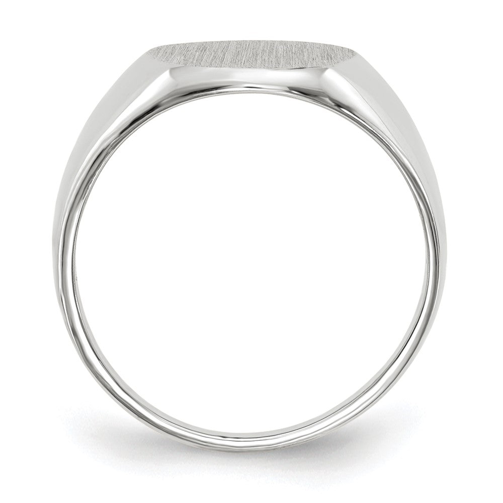 Gold Polished Circle Open Back Signet Ring — 14k White Gold