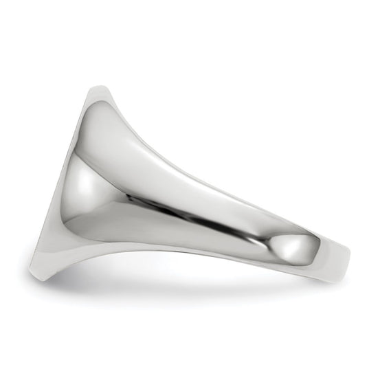Gold Polished Circle Open Back Signet Ring — 14k White Gold