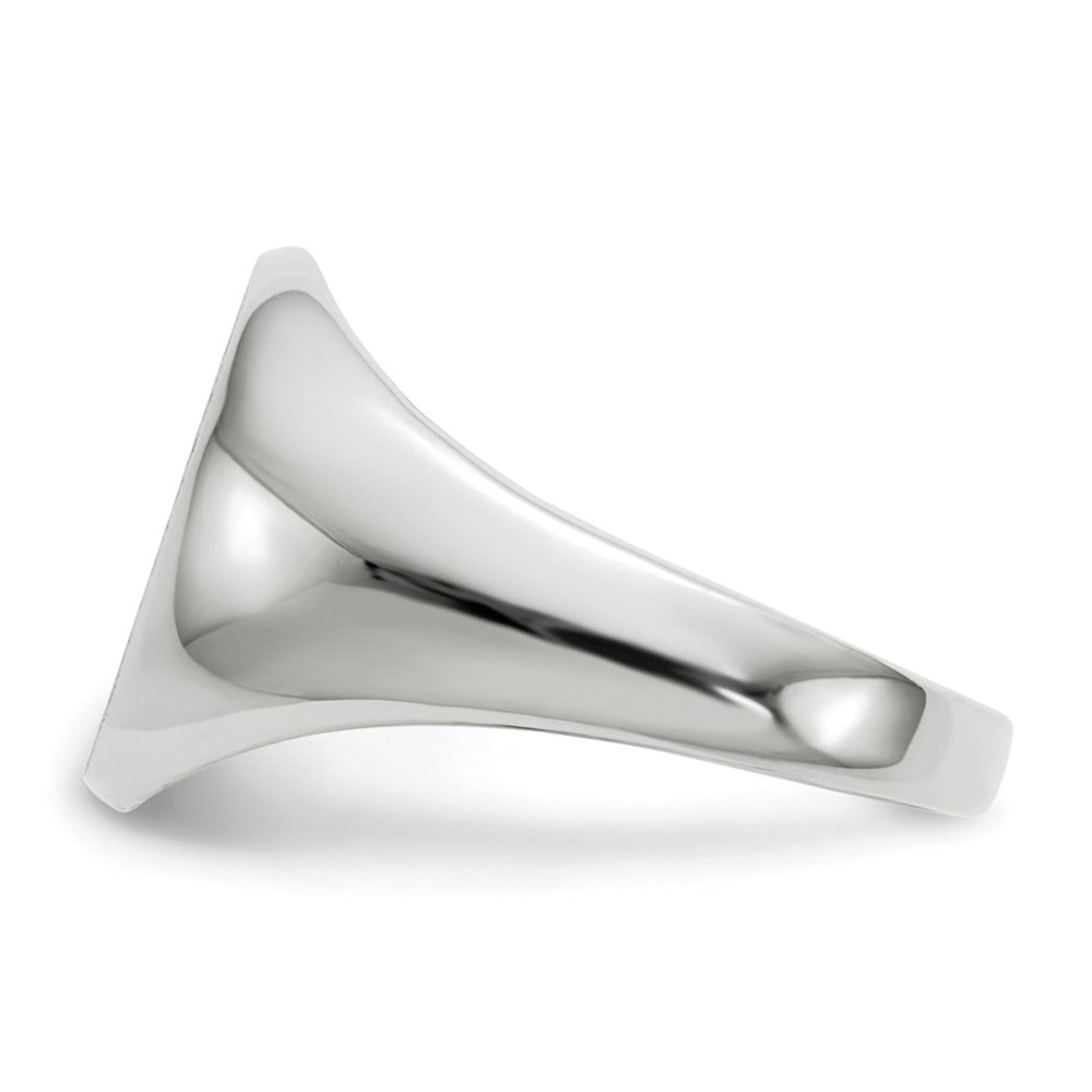 Gold Polished Circle Open Back Signet Ring — 14k White Gold