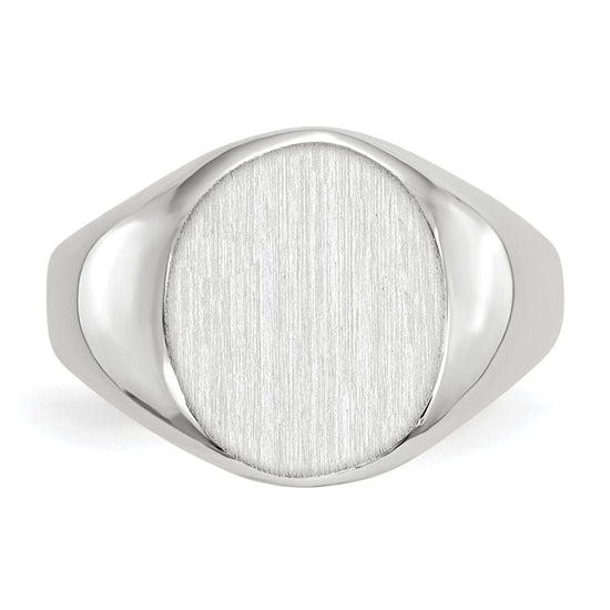 Gold Polished Circle Open Back Signet Ring — 14k White Gold