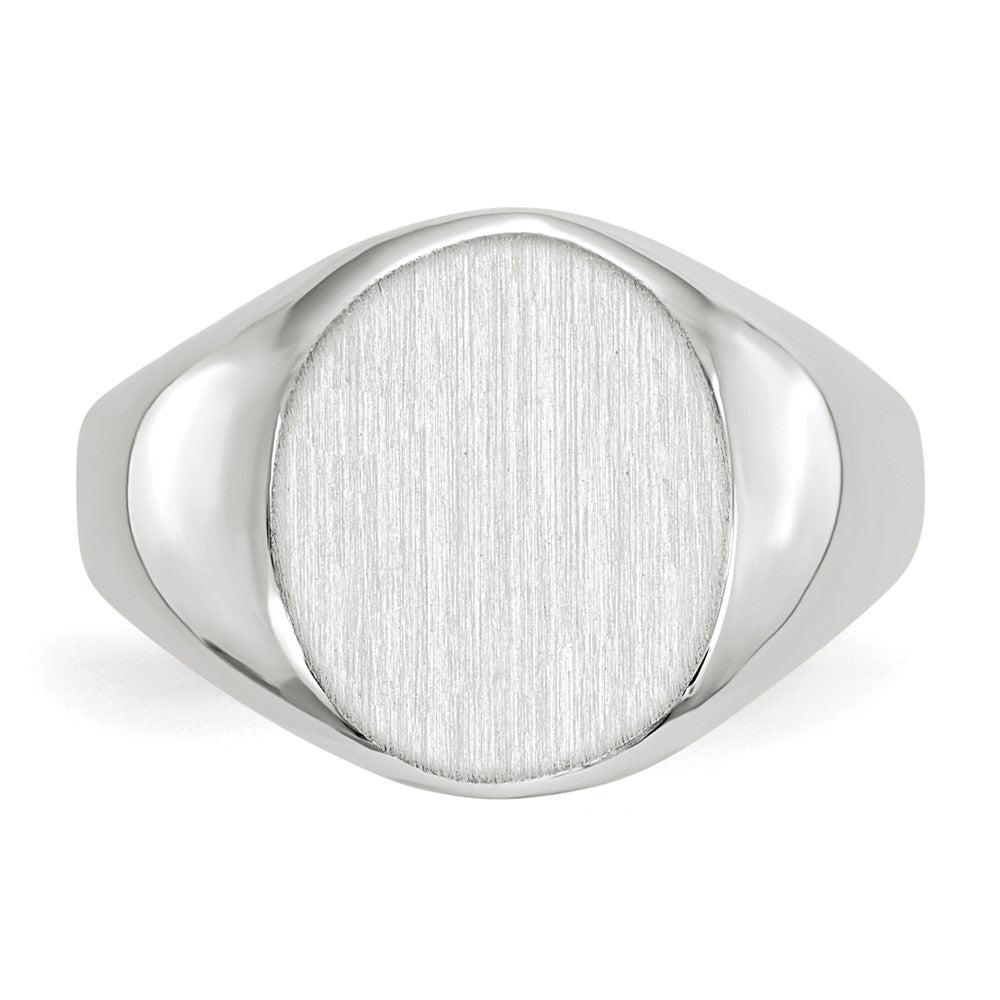 Gold Polished Circle Open Back Signet Ring — 14k White Gold